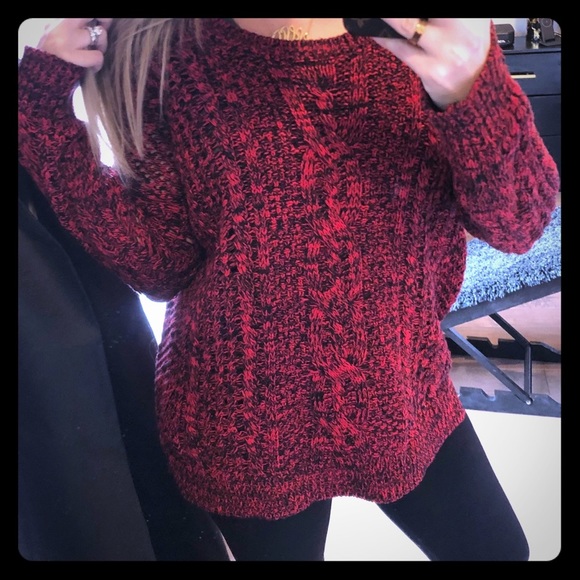 Red/Black Oversized Express Sweater - Picture 1 of 5